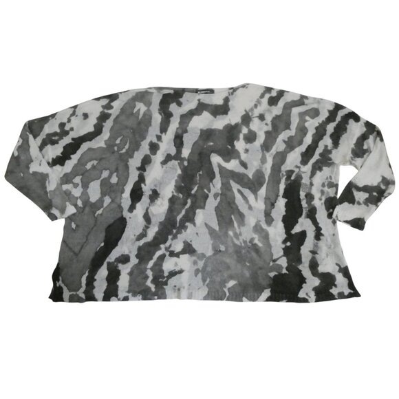 ALEMBIKA Watercolor Boxy sweater sz L 14 16 Abstract print camo tie dye - Picture 4 of 6